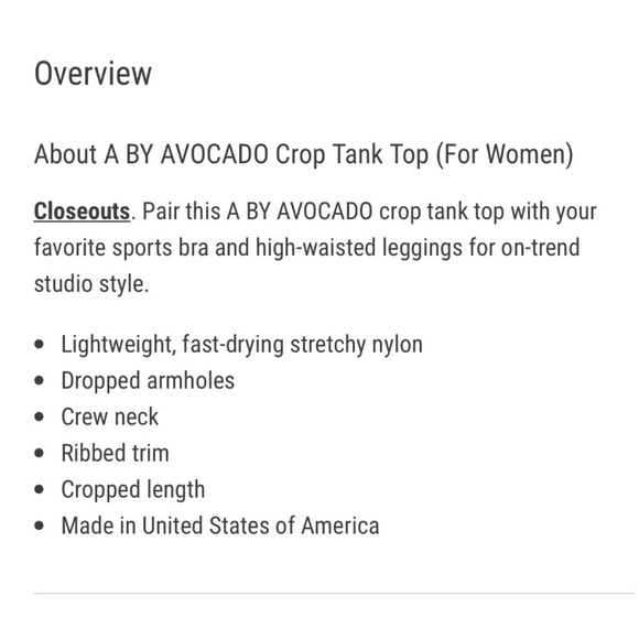 A by Avocado Seamless Cropped Tank L - Picture 2 of 5